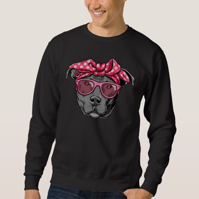 PITTIE MOM Women  Cool Pitbull Dog Sweatshirt (Front)