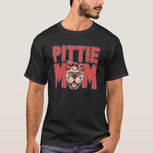 Pittie Mum Pet Pit Bull Mother Paw Cute T-Shirt