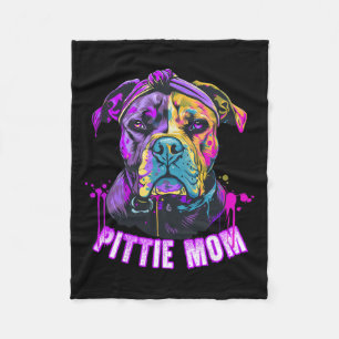 Pittie Mum Pitbull Dog Lovers Mothers Day Fleece Blanket