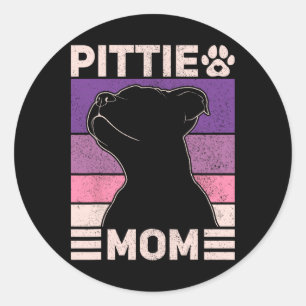 Pittie Mum Pitbull Mum Dog Owner Women Mothers Day Classic Round Sticker