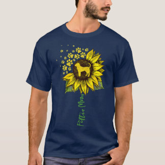 Pittie Mum Sunflower Pitbull Lover Gifts Dog Mum T-Shirt