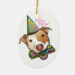 Pittie Party Ceramic Ornament