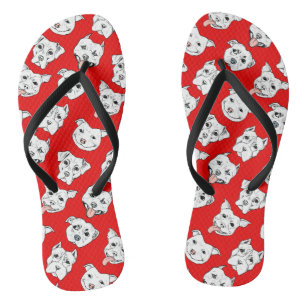 "Pittie Pittie Please!" Dog Drawing Pattern Thongs