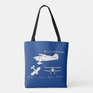 Pitts S-1C - Aeroplane Blueprint Plans ABD Tote Bag