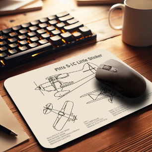 Pitts S-1C - Aeroplane Blueprint Plans SD Mouse Pad