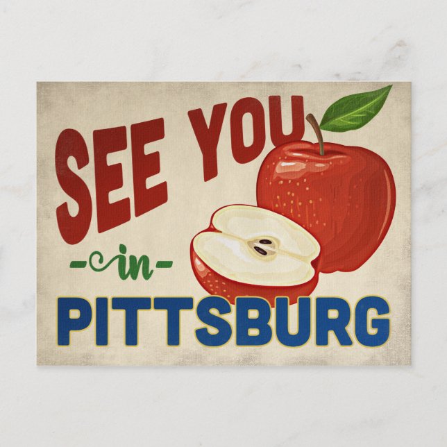 Pittsburg California Apple - Vintage Travel Postcard (Front)