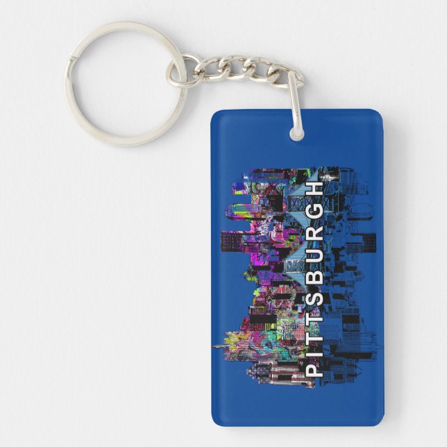 Pittsburg, Pennsylvania in graffiti  Keychain (Front)