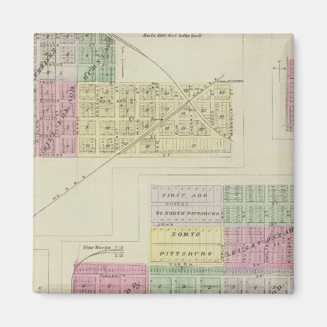 Pittsburg, Walnut, Beulah, and Lichfield, Kansas Magnet (Front)
