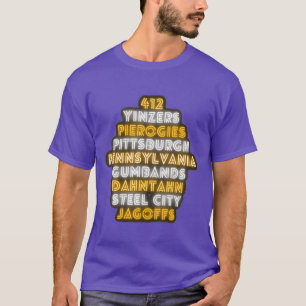 Pittsburgh 412 Jagoffs Yinzers Steel City Funny R T-Shirt