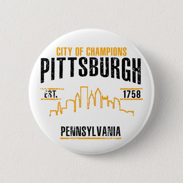 Pittsburgh 6 Cm Round Badge (Front)