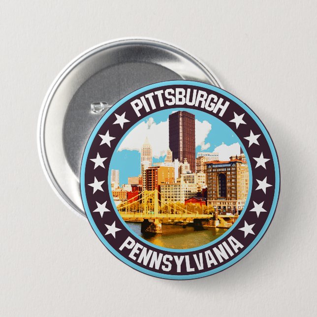 Pittsburgh 7.5 Cm Round Badge (Front & Back)