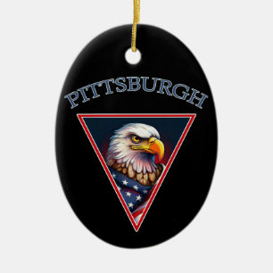 Pittsburgh American Bald Eagle Ceramic Ornament