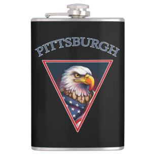 Pittsburgh American Bald Eagle Hip Flask