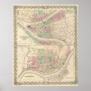 Pittsburgh and Allegheny, Pennsylvania Poster