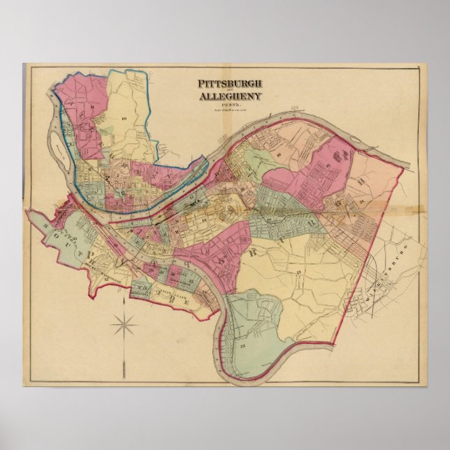 Pittsburgh and Allegheny Poster (Front)