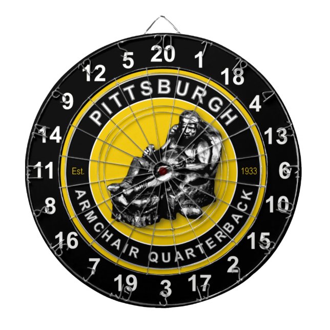 Pittsburgh Armchair Quarterback Football Dartboard (Front)