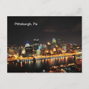 Pittsburgh at night postcard