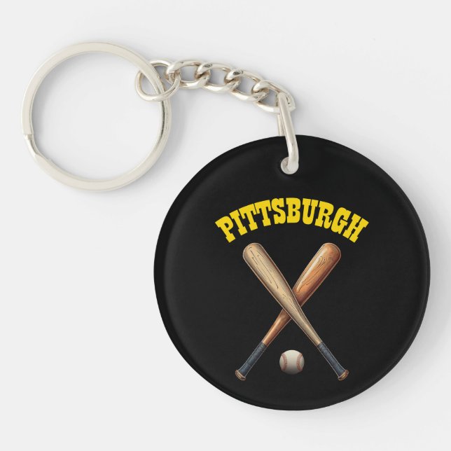 Pittsburgh Baseball Key Ring (Front)