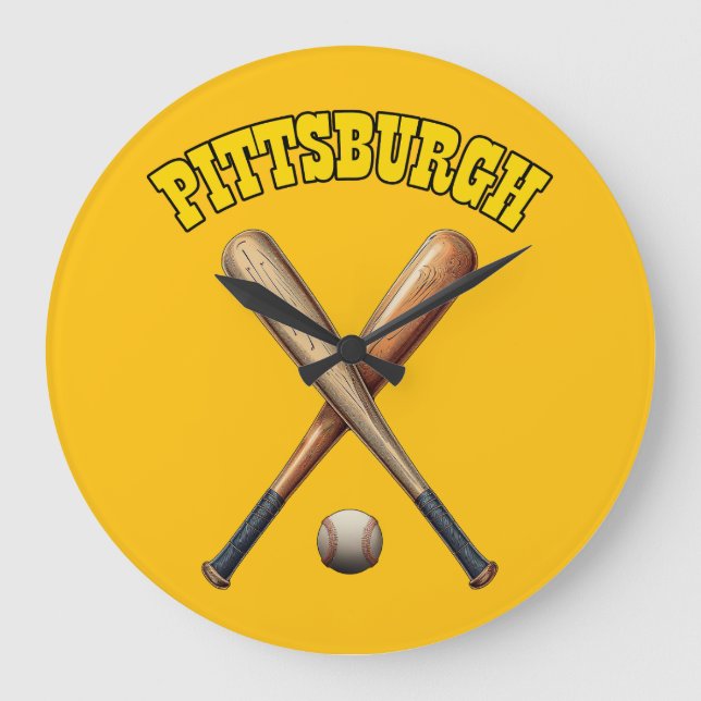 Pittsburgh Baseball Large Clock (Front)