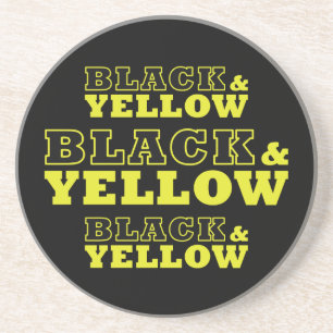 Pittsburgh Black & Yellow Football Coaster