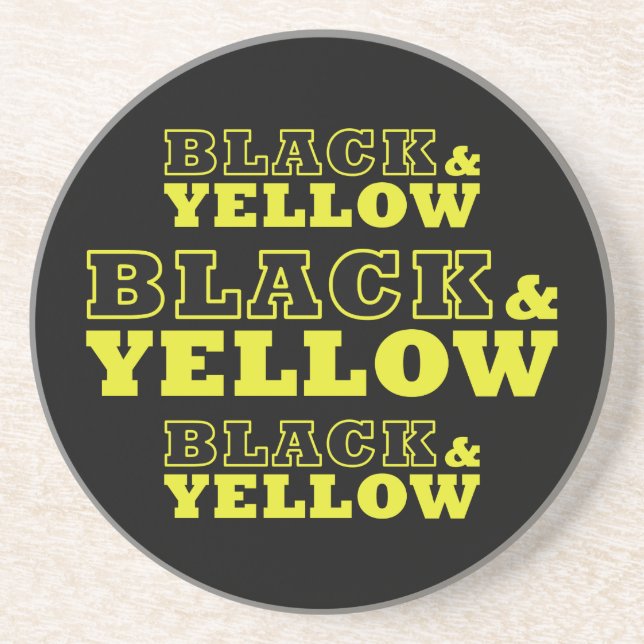 Pittsburgh Black & Yellow Football  Coaster (Front)
