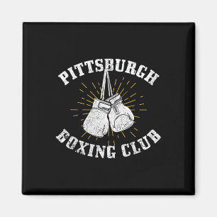 Pittsburgh Boxing Club Distressed Boxing Gloves Vi Magnet
