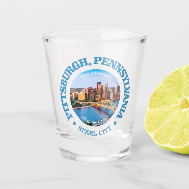 Pittsburgh (cities) shot glass (Front)