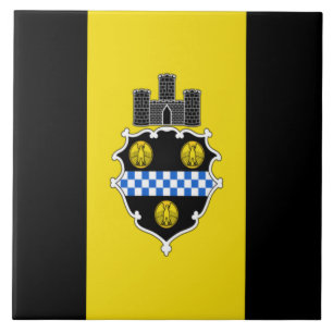 Pittsburgh city flag ceramic tile