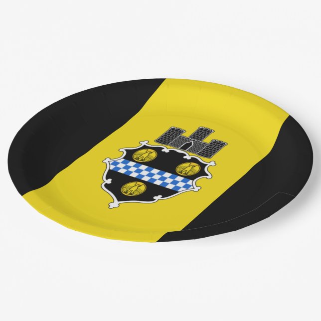Pittsburgh city flag paper plate (Angled)