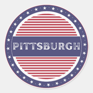 Pittsburgh City Pride Emblem – American Identity Classic Round Sticker