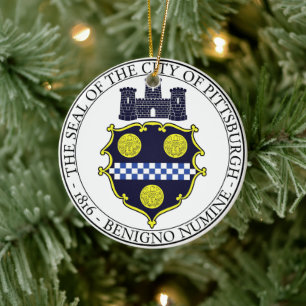 Pittsburgh city seal ceramic ornament