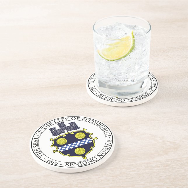 Pittsburgh city seal coaster (Side)