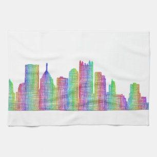 Pittsburgh city skyline tea towel