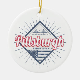 Pittsburgh City United States Pennsylvania USA Ceramic Ornament