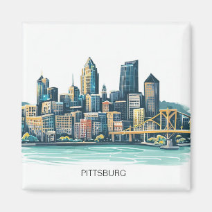Pittsburgh Cityscape Magnet