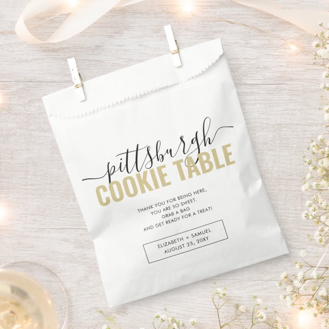 Pittsburgh Cookie Table Poem Wedding Favour Bag (Clipped)