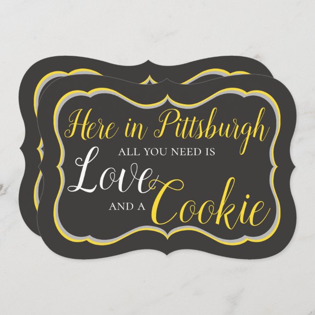 Pittsburgh Cookie Table Sign Invitation (Front/Back)