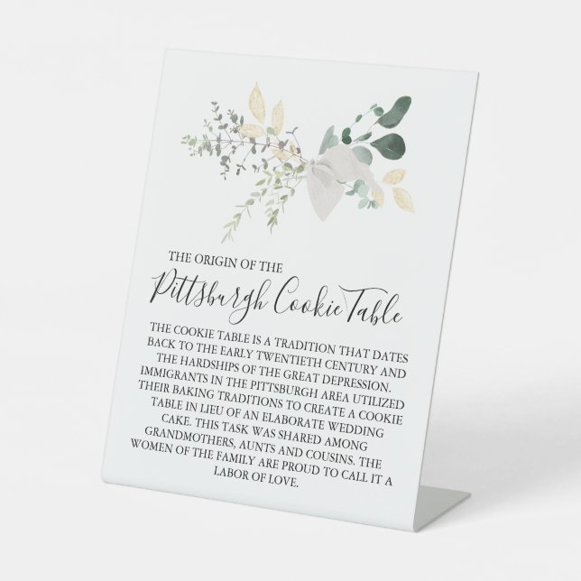 PITTSBURGH COOKIE TABLE SIGN WEDDING (Front)