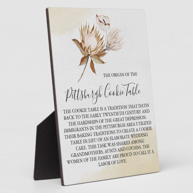 PITTSBURGH COOKIE TABLE SIGN WEDDING PLAQUE (Side)