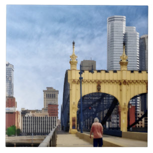 Pittsburgh - Crossing the Smithfield Street Bridge Ceramic Tile