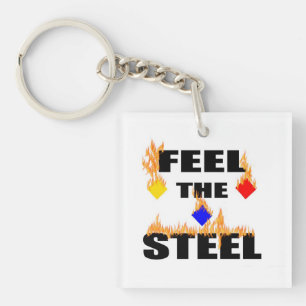Pittsburgh Feel The Steel Fire Football Sports Na Key Ring