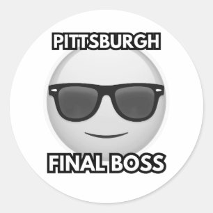 Pittsburgh Final Boss Cool Emoji Classic Round Sticker