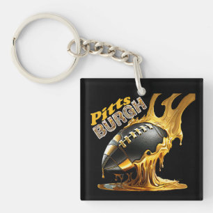 Pittsburgh Football Fans - Molten Steel Key Ring