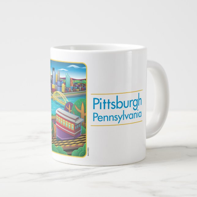 Pittsburgh From Above Large Coffee Mug (Front Right)