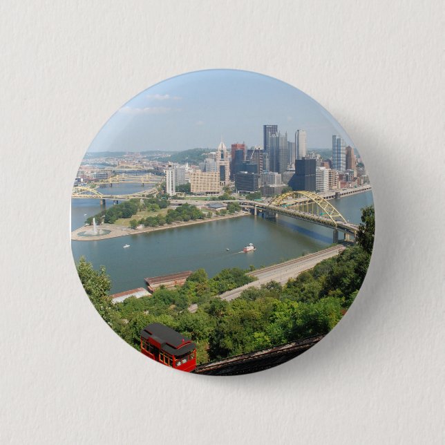 Pittsburgh from Mt Washington 6 Cm Round Badge (Front)