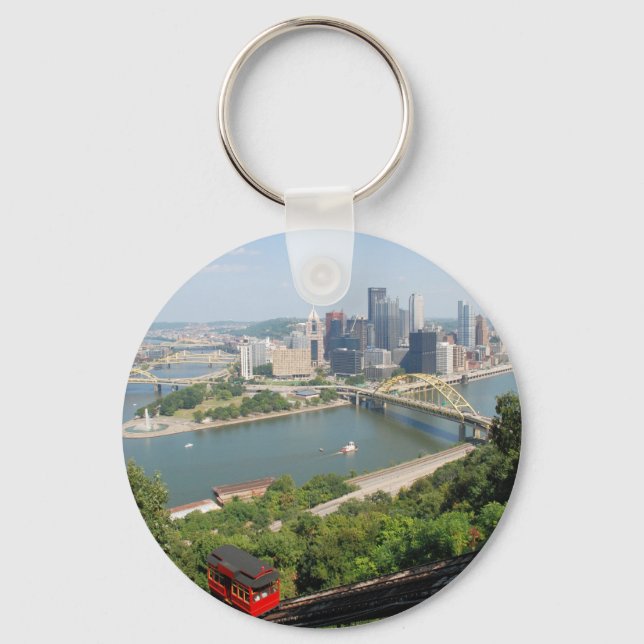 Pittsburgh from Mt Washington Key Ring (Front)
