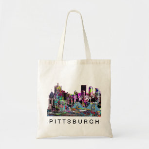 Pittsburgh Graffiti Skyline Tote Bag