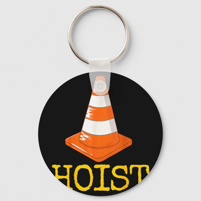 Pittsburgh hoist the traffic cone  key ring (Front)