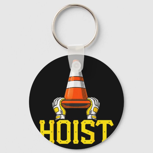 Pittsburgh hoist the traffic cone  key ring (Front)