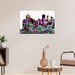 Pittsburgh in graffiti poster